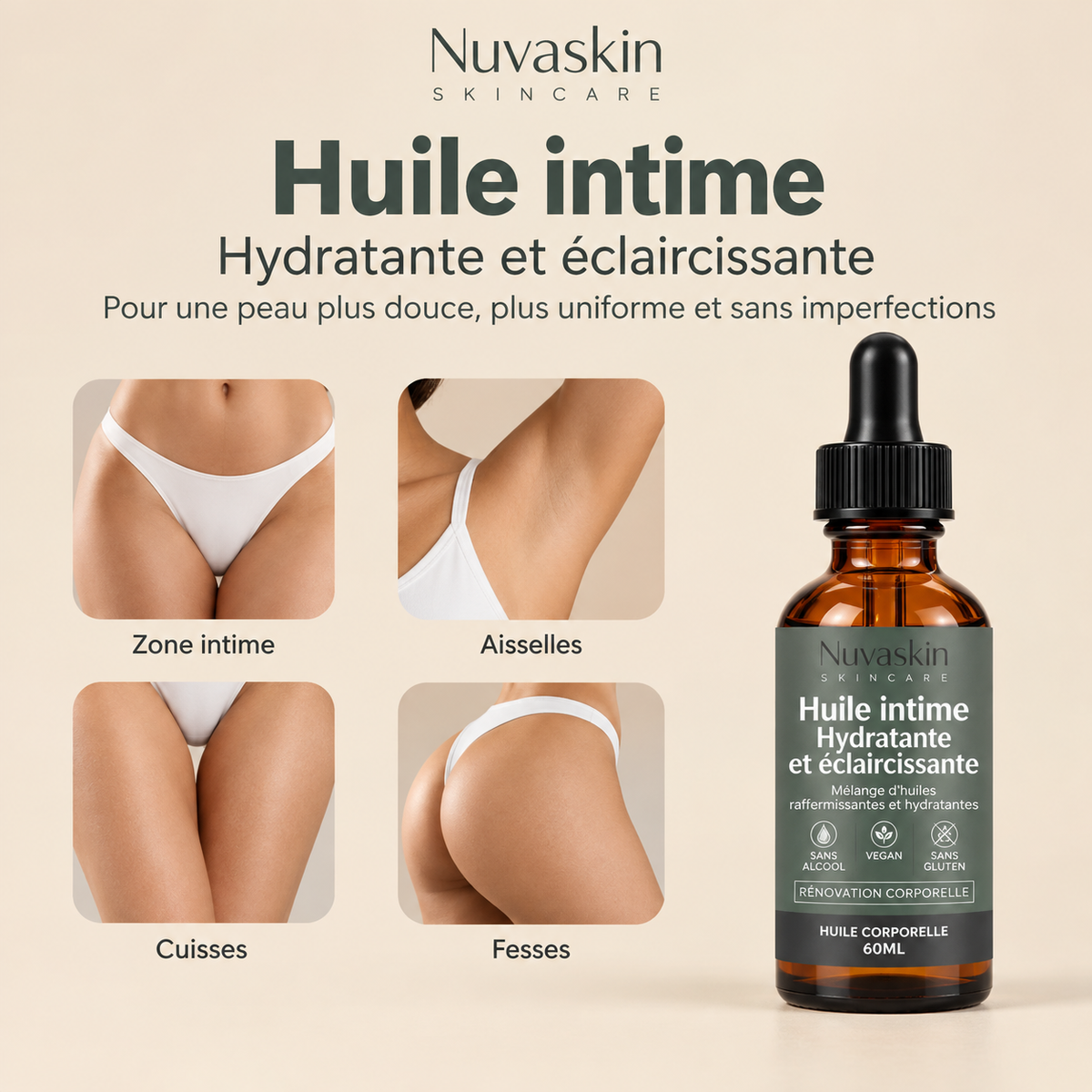 Huile Intime Hydratante et Éclaircissante